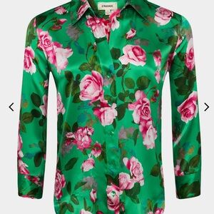 NWT L'AGENCE Dani Santa Fe Rose Silk Blouse